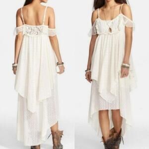 Vintage Free people Candle light eyelet midi dress